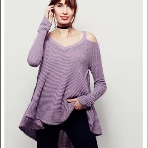Free people cold shoulder sweater M